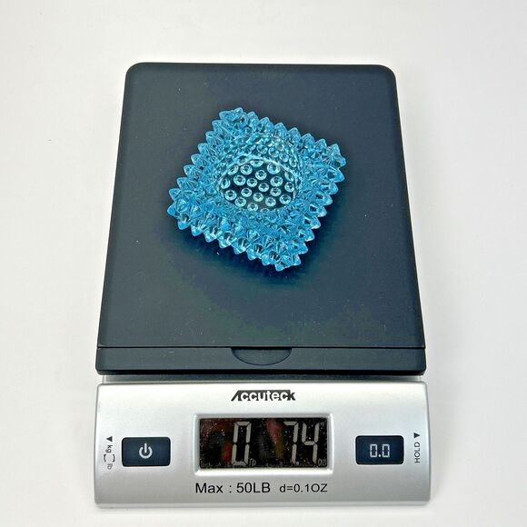 Vintage Brooke Glass Company Aqua Blue Hobnail Salt Cellar Tea Light Holder - Picture 11 of 11